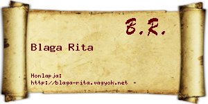 Blaga Rita névjegykártya