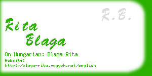 rita blaga business card
